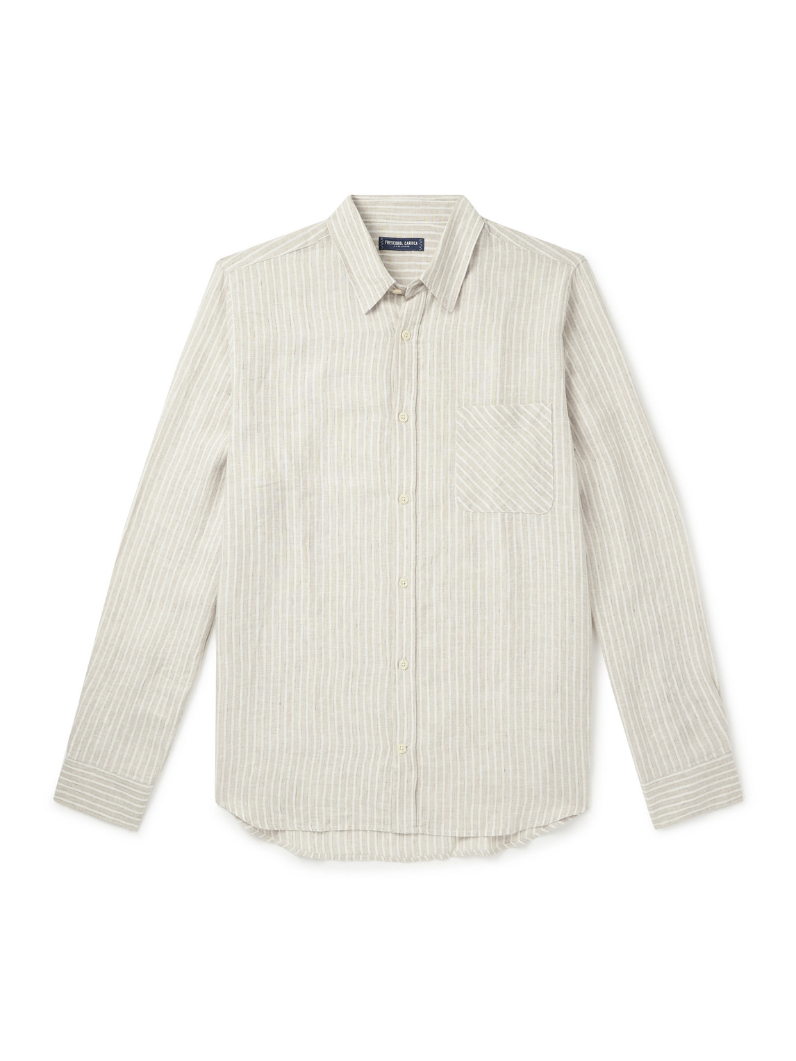 Frescobol Carioca Telles Striped Linen Shirt In Neutral