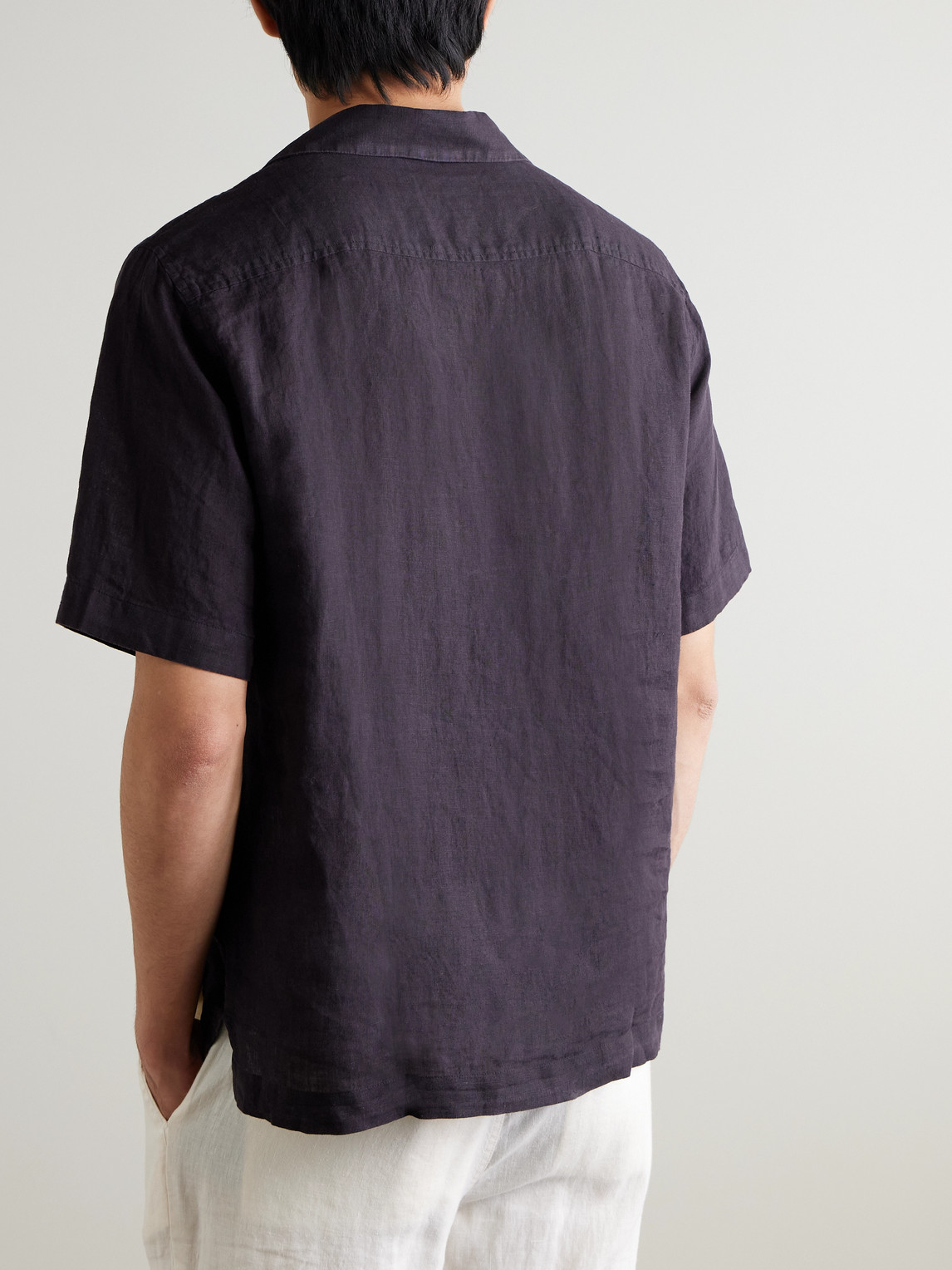 Frescobol Carioca Angelo Camp-collar Linen Shirt In Blue