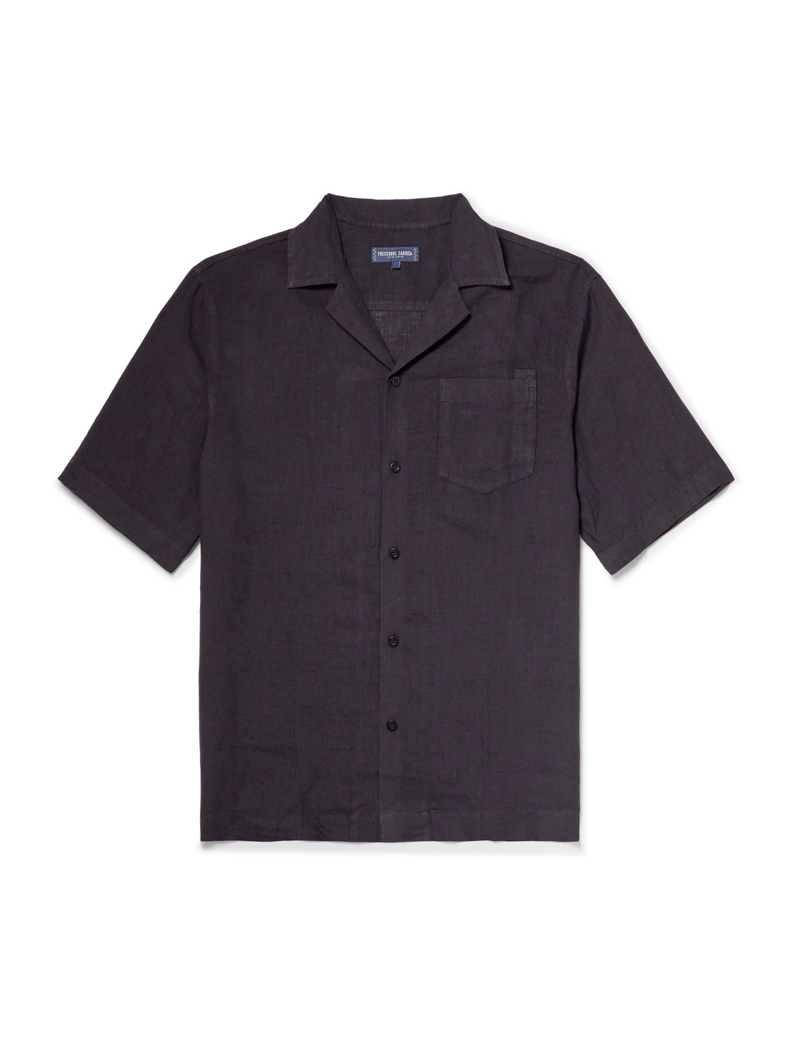 Frescobol Carioca Angelo Camp-collar Linen Shirt In Blue
