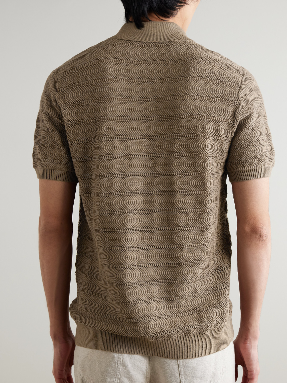  Frescobol Carioca - Vidal Open-knit Cotton Polo Shirt - Men - Green - S 