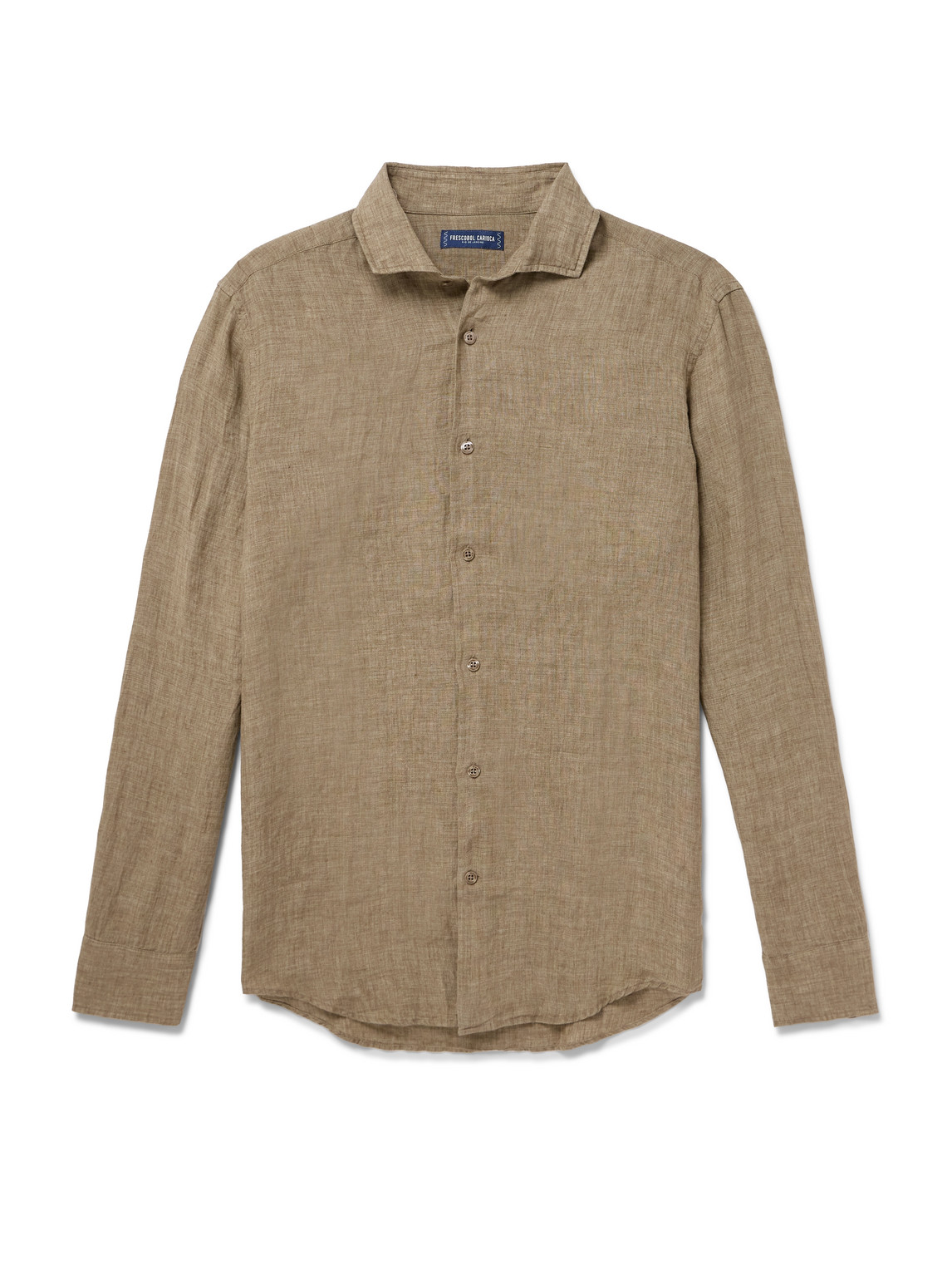 Frescobol Carioca Antonio Linen Shirt In Brown