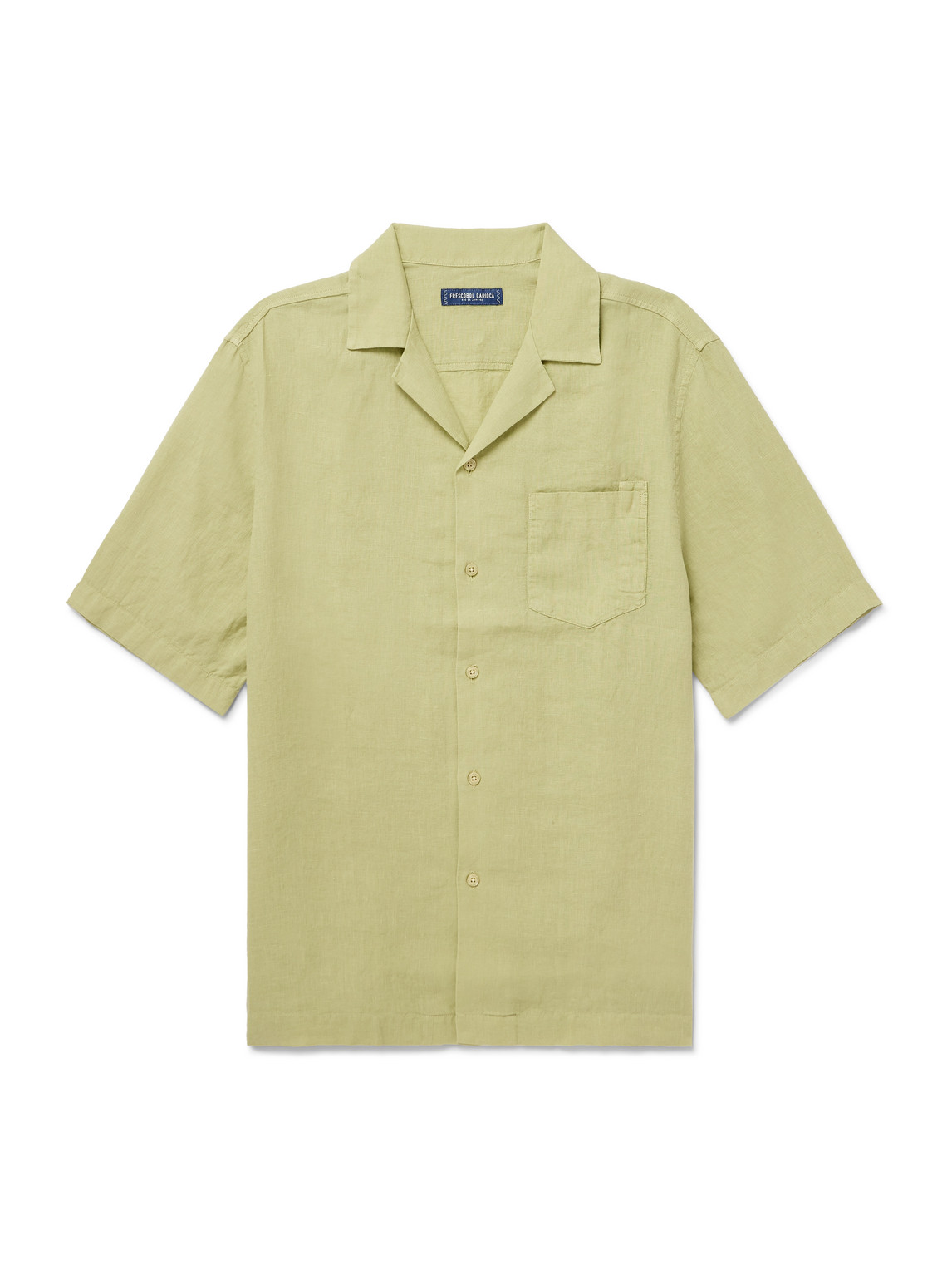 Frescobol Carioca Angelo Camp-collar Linen Shirt In Green