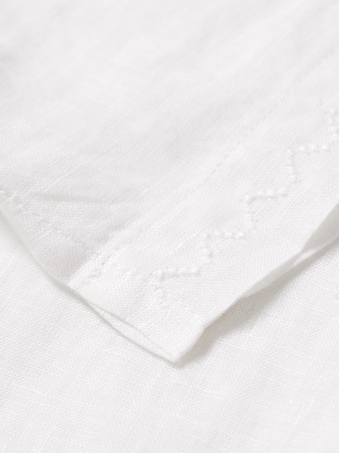 Frescobol Carioca Alves Camp-collar Embroidered Linen Shirt In White