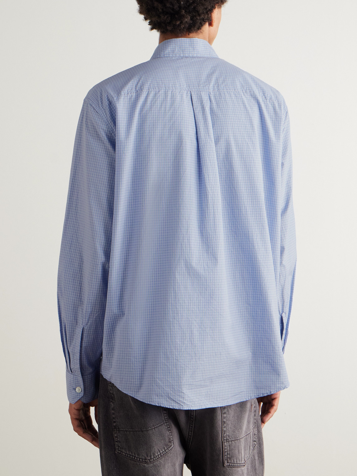 Our Legacy Beyond Checked Cotton-poplin Shirt In Blue