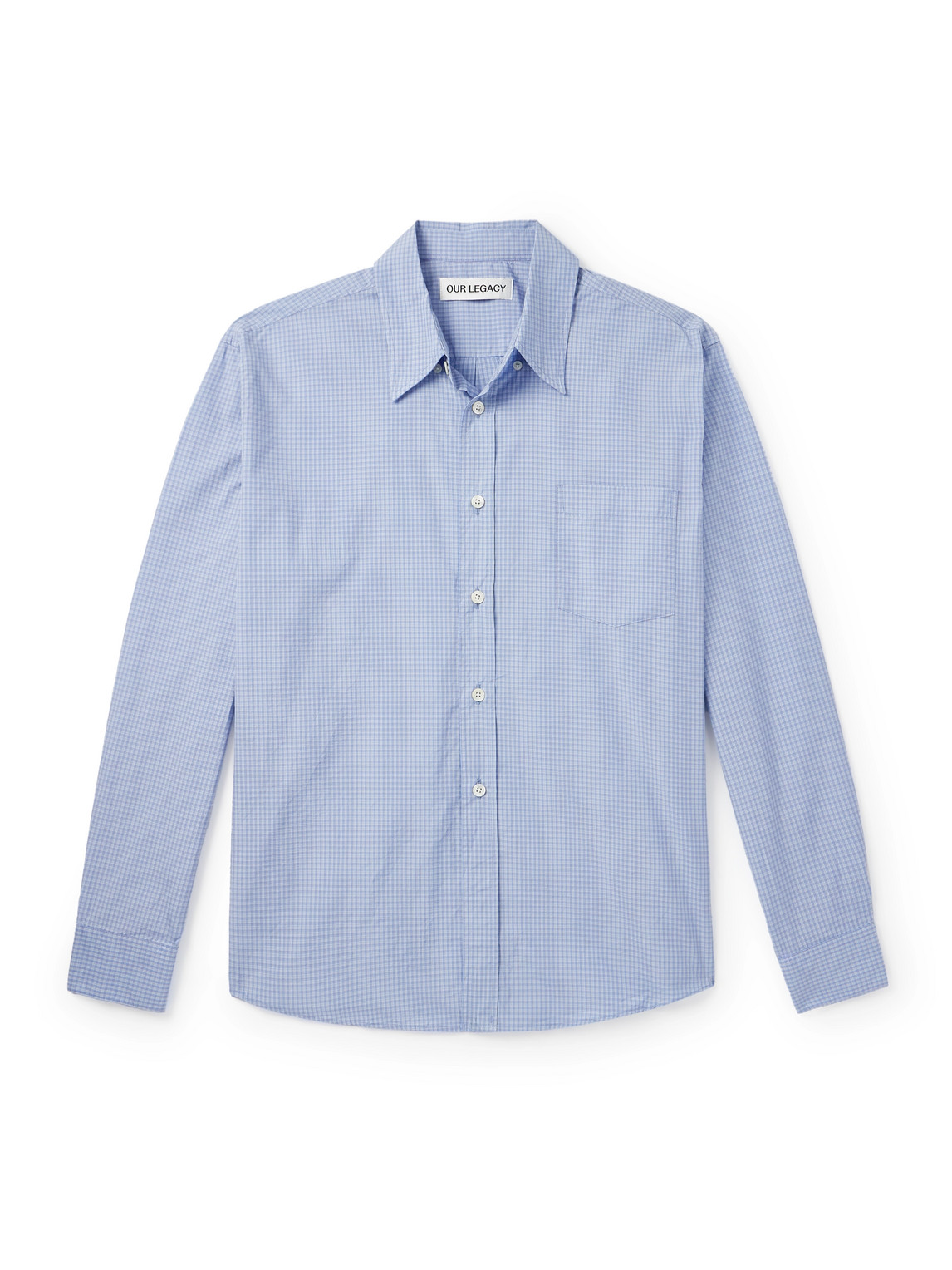 Our Legacy Beyond Checked Cotton-poplin Shirt In Blue