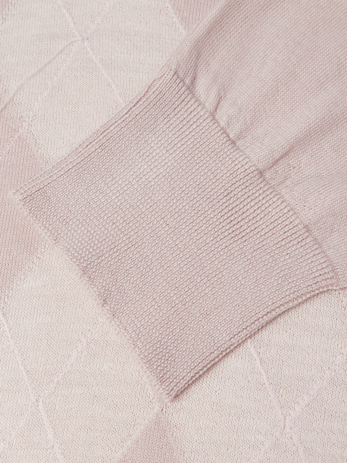 Our Legacy Sonar Distressed Argyle-jacquard Wool Sweater In Pink