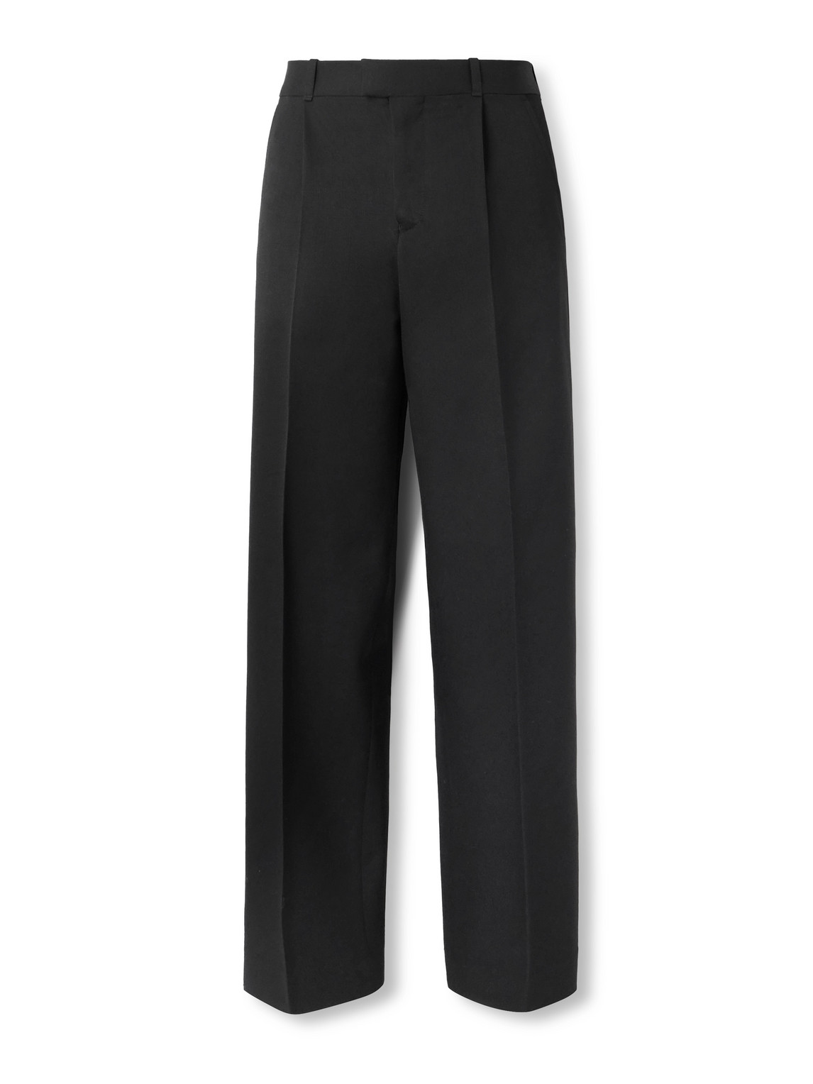 Our Legacy Slack Tapered Pleated Virgin Wool-gabardine Suit Trousers In Black