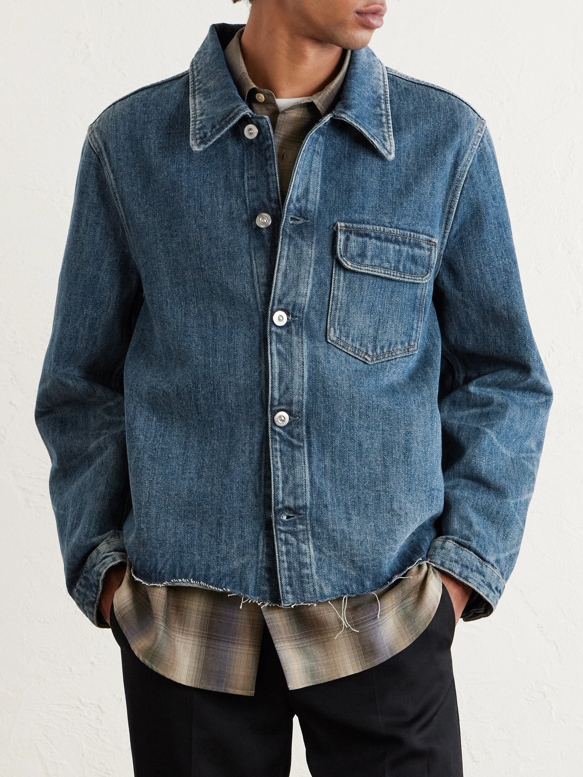  Our Legacy - Cut Rebirth Frayed Denim Jacket - Men - Blue - It 46 