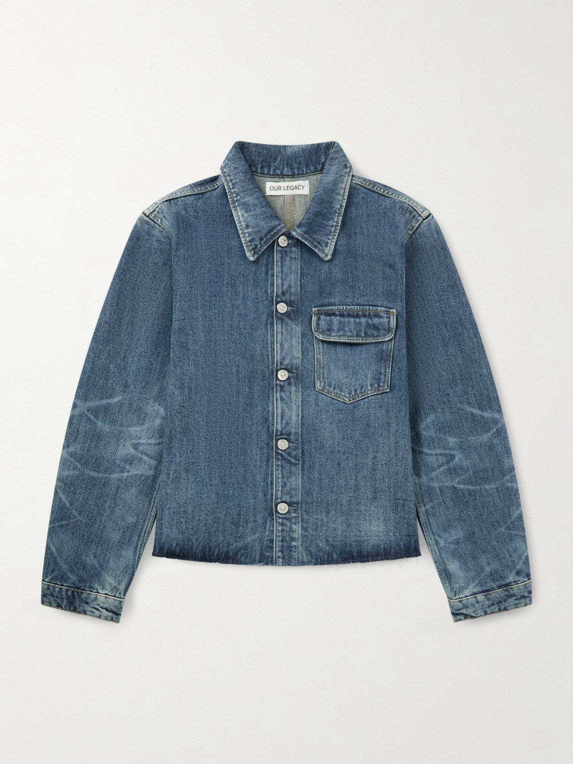 Our Legacy Cut Rebirth Frayed Denim Jacket - Men