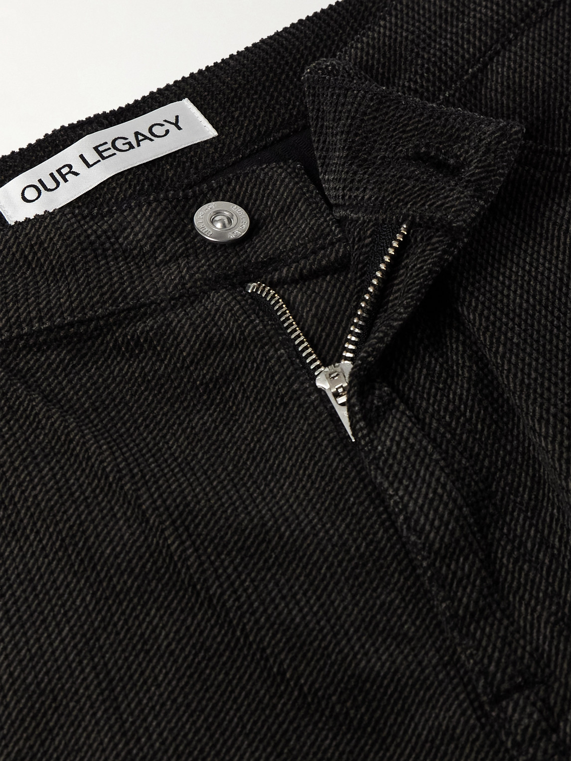 Our Legacy Vast Wide-leg Herringbone Jeans In Animal Print