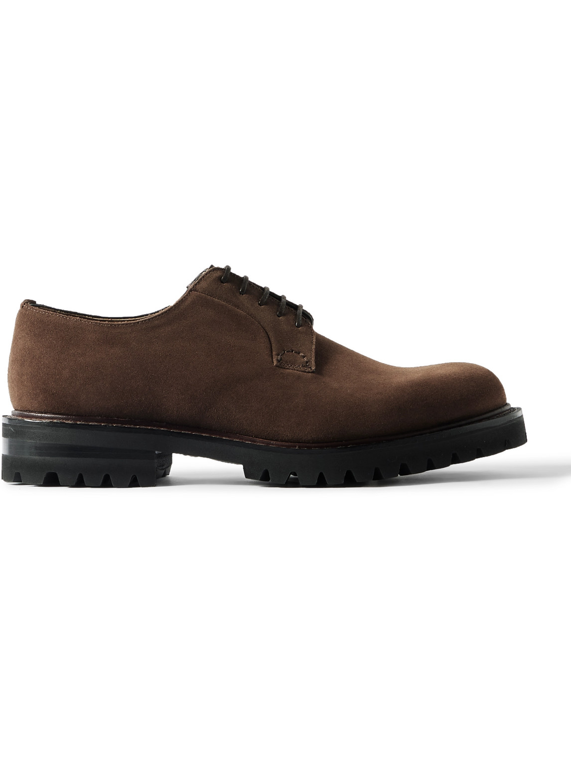 Shannon Leather-Trimmed Suede Derby Shoes