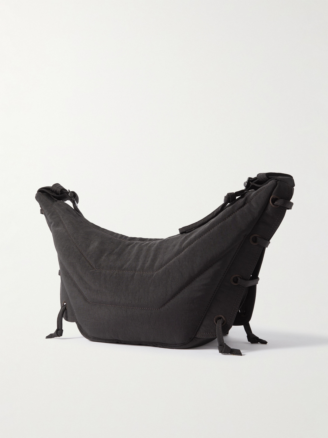 Lemaire Soft Game Small Nylon-canvas Messenger Bag In Brown