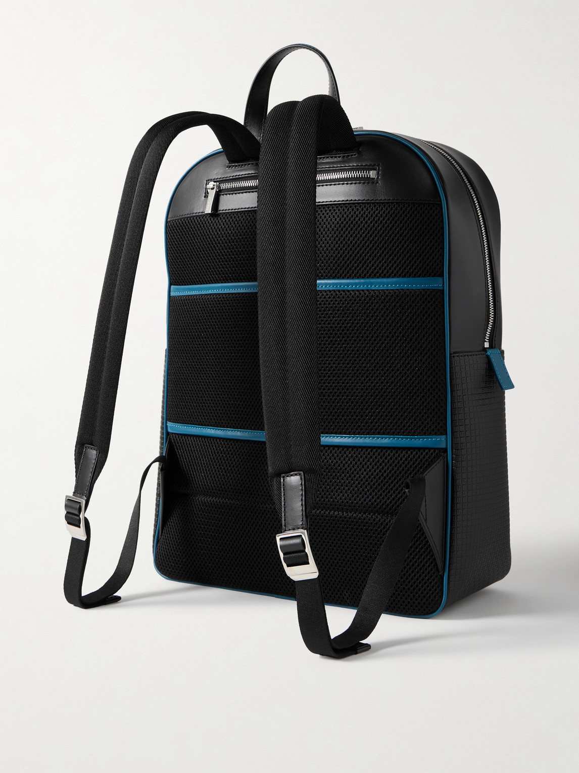 Serapian Leather-trimmed Stepan Coated-canvas Backpack In Black