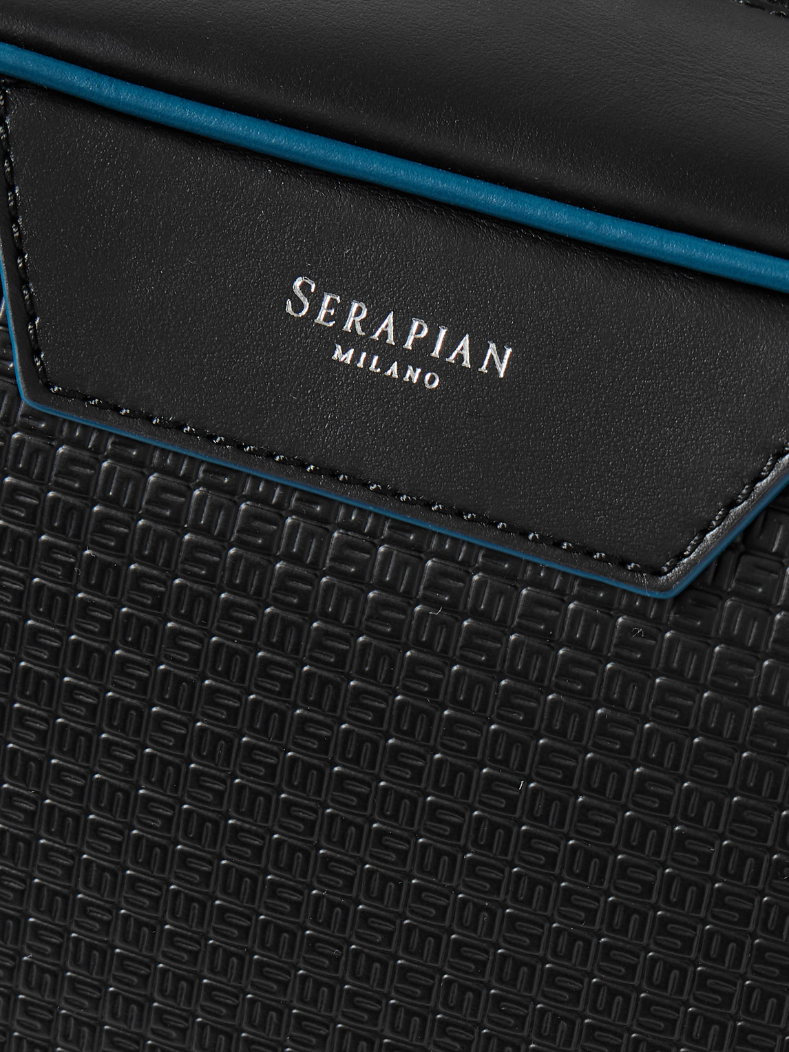Serapian Leather-trimmed Stepan Coated-canvas Backpack In Black