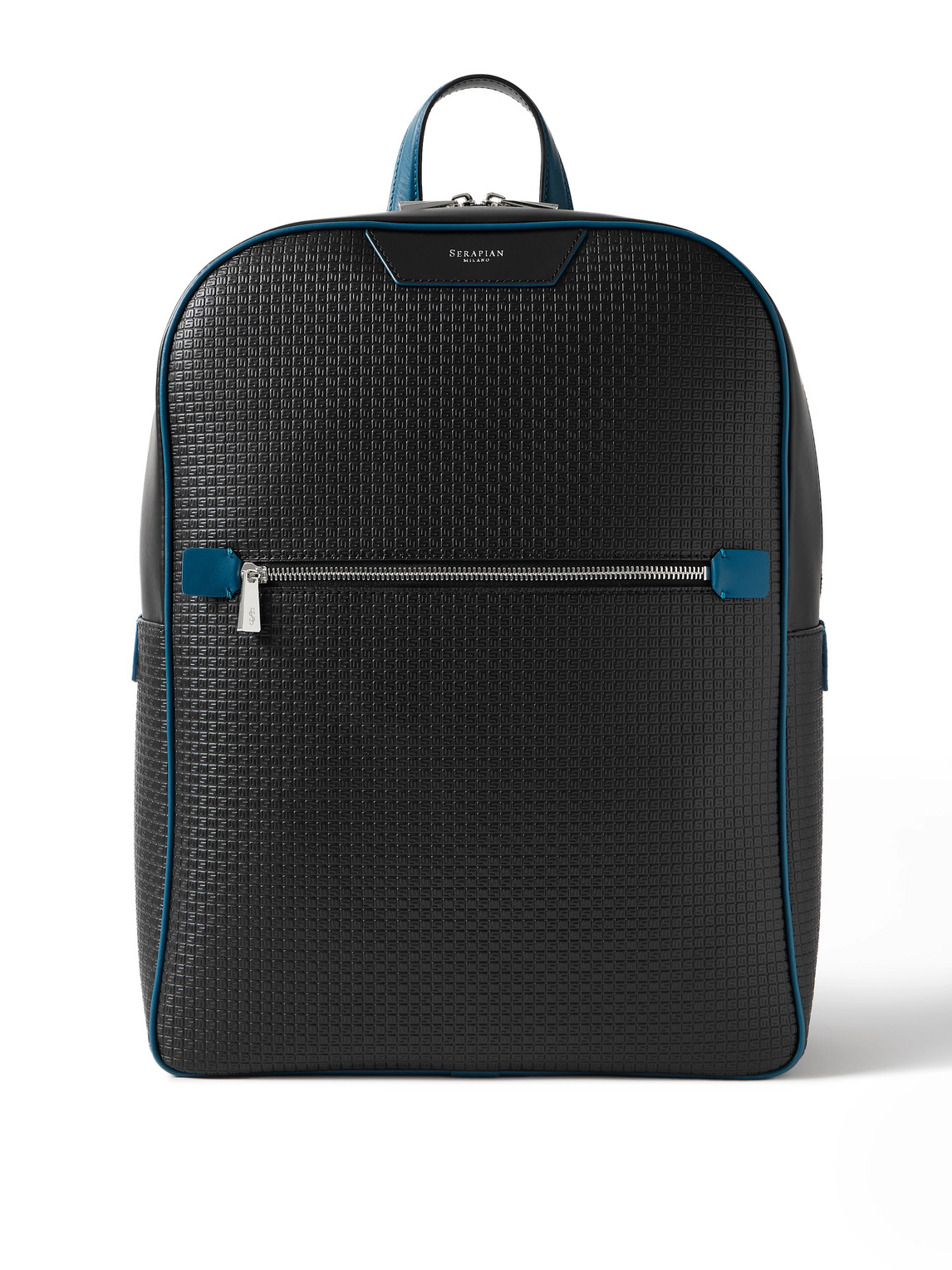 Serapian Leather-trimmed Stepan Coated-canvas Backpack In Black