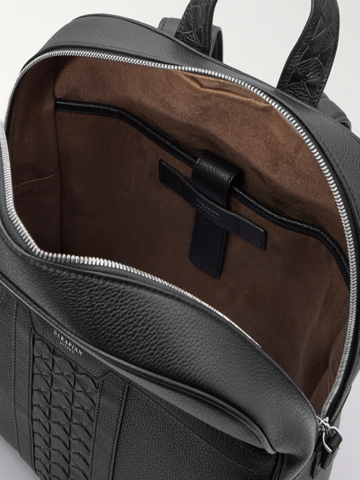 Serapian Full-grain Leather Backpack In Black