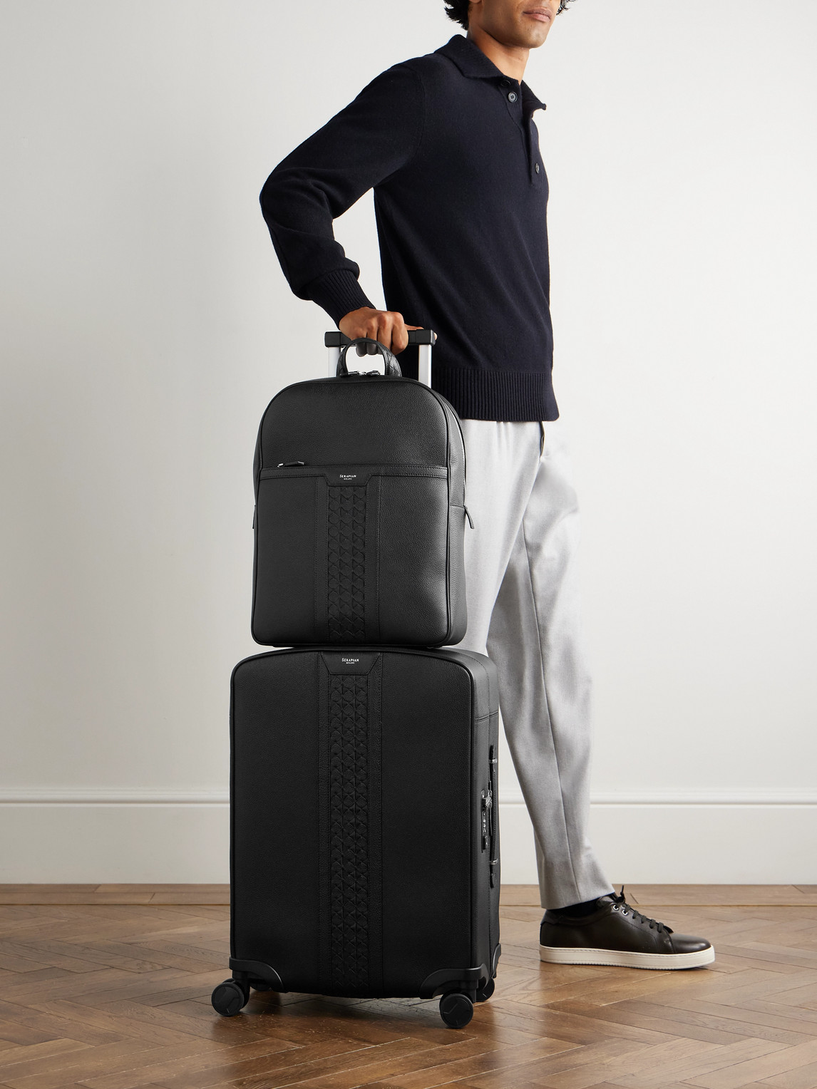 Serapian Full-grain Leather Backpack In Black