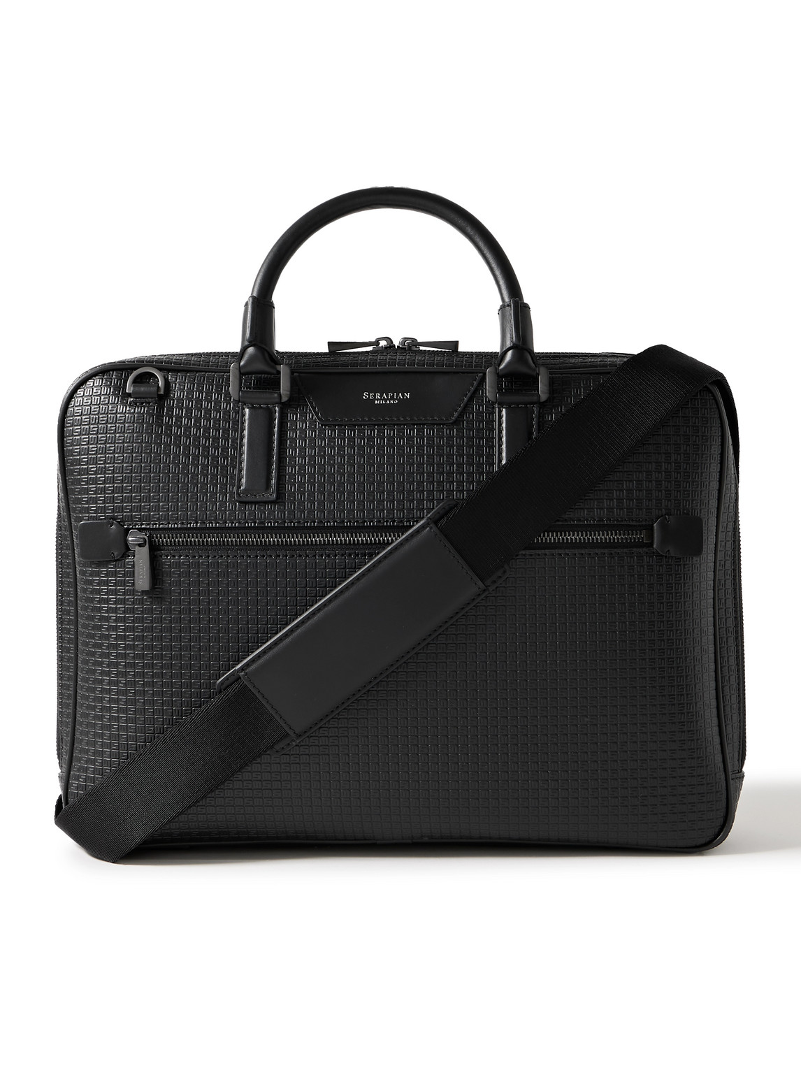 Leather-Trimmed Logo-Embossed Stepan Coated-Canvas Briefcase