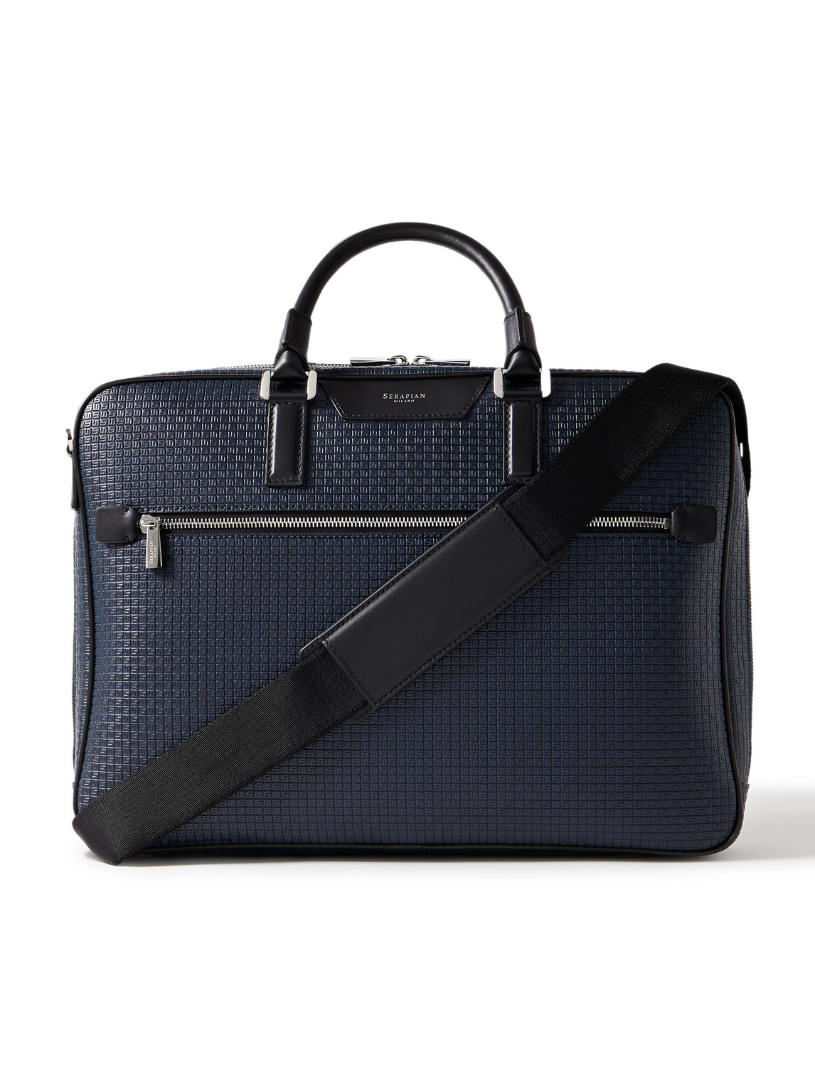 Leather-Trimmed Logo-Embossed Stepan Coated-Canvas Briefcase