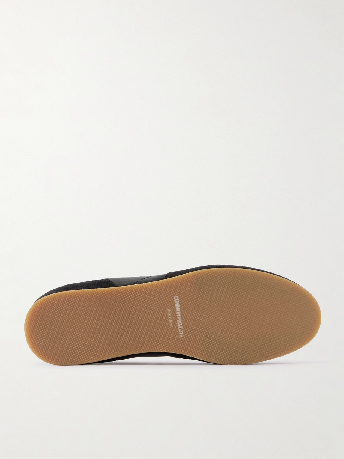 Common Projects Minimal Runner Suede-trimmed Leather Sneakers In Black
