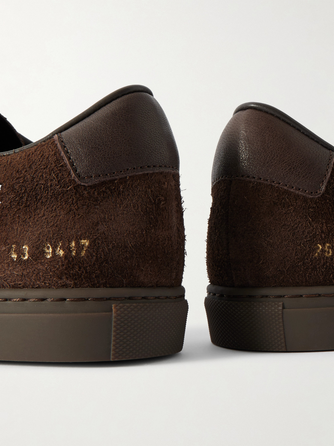 Common Projects Field Trainer Brushed-suede Sneakers In Brown