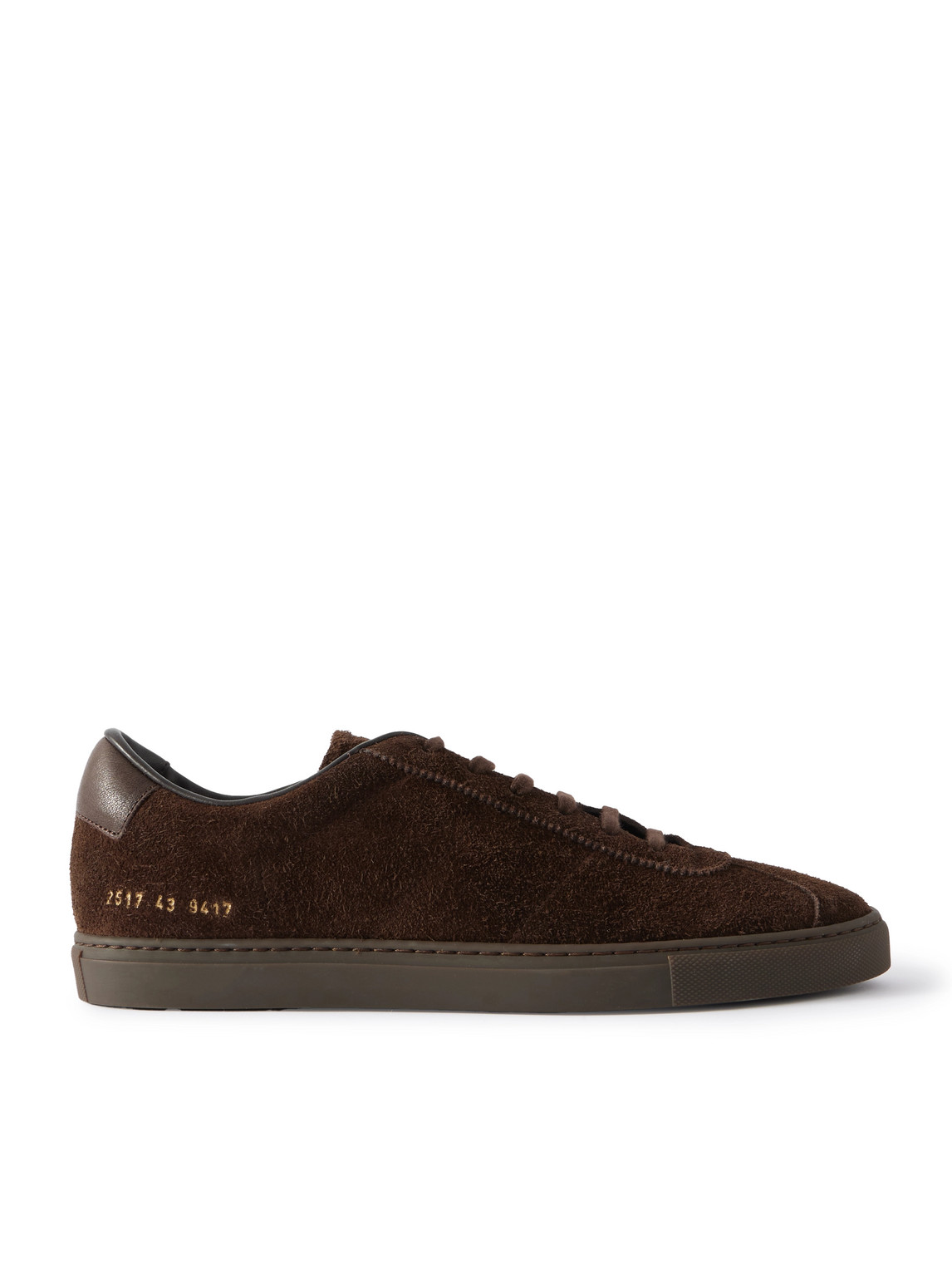 Common Projects Field Trainer Brushed-suede Sneakers In Brown