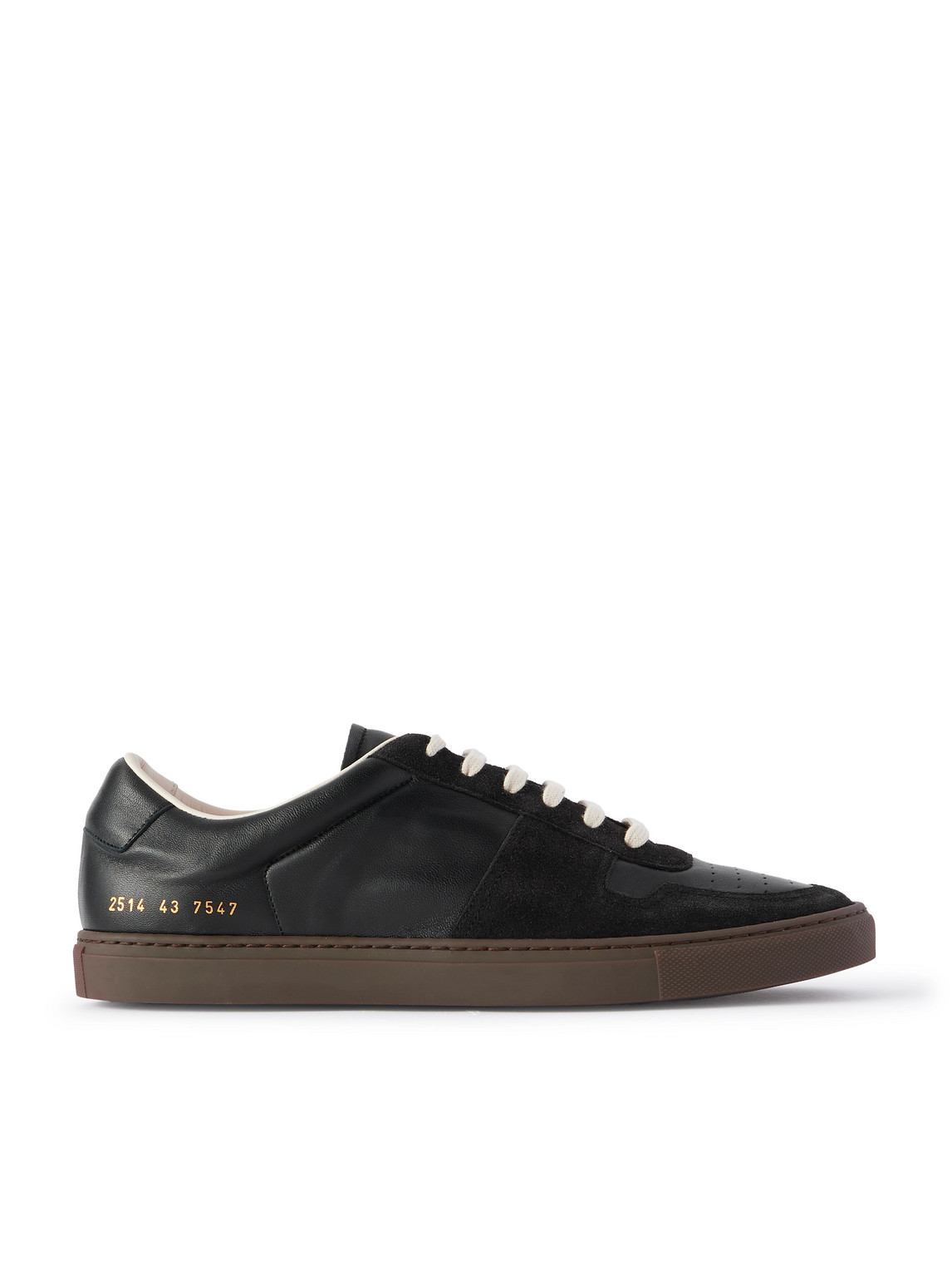 Common Projects Bball Suede-trimmed Leather Sneakers In Black