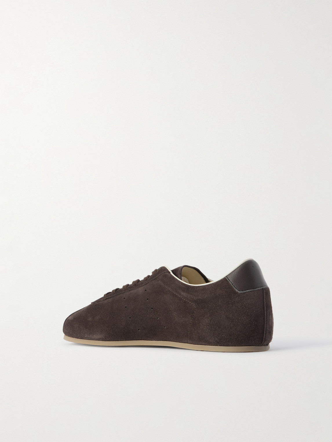 Common Projects Driving Lo Profile Leather-trimmed Suede Sneakers In Brown