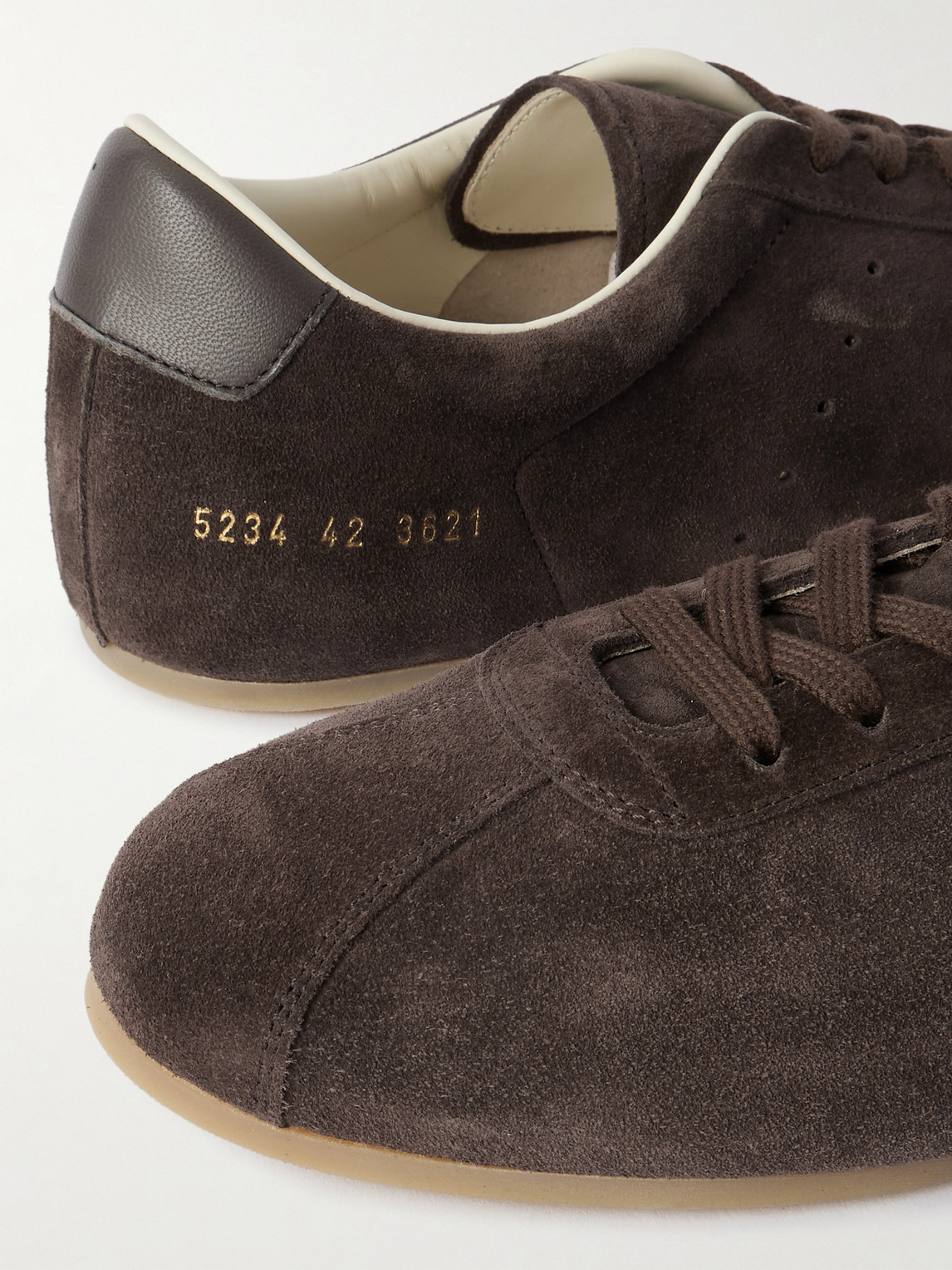 Common Projects Driving Lo Profile Leather-trimmed Suede Sneakers In Brown