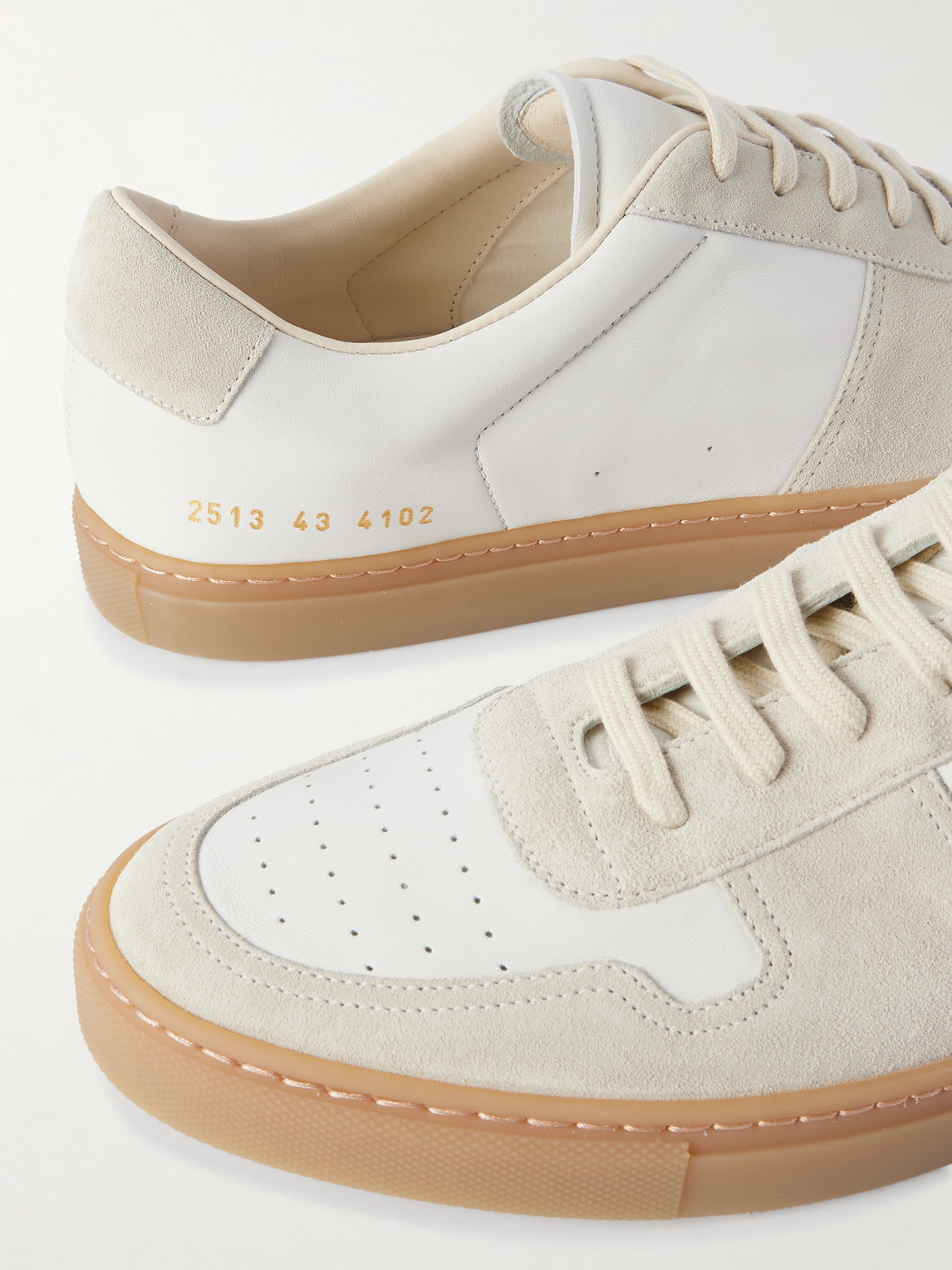 Common Projects Gray Bball Duo Slim Sneakers In White