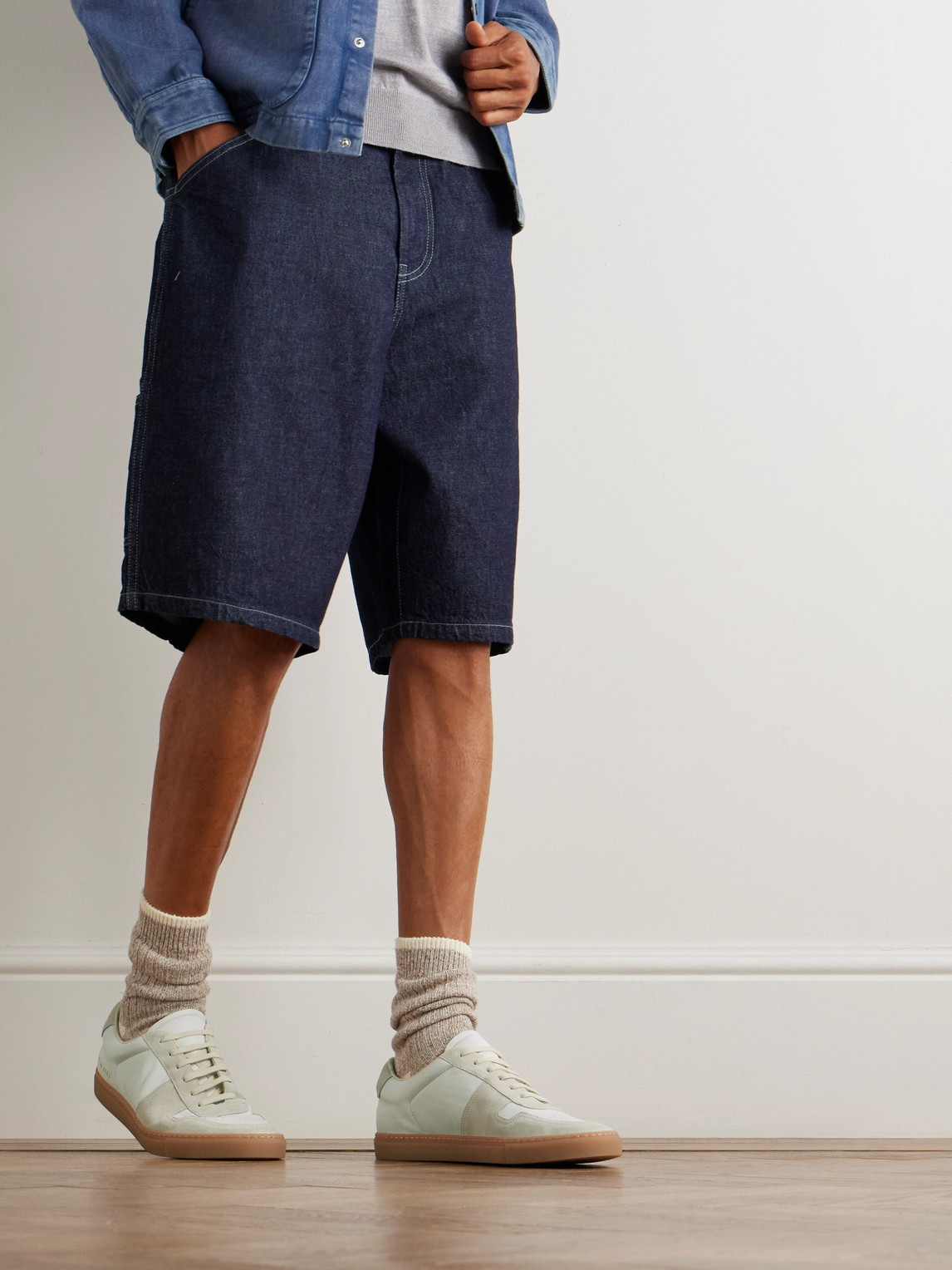 Common Projects Gray Bball Duo Slim Sneakers In White
