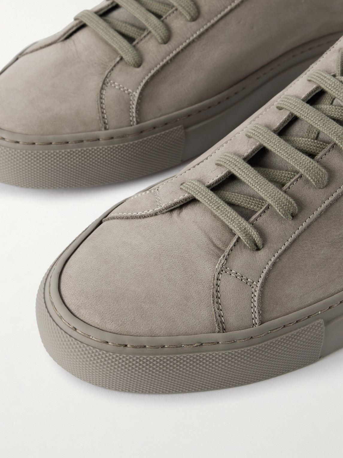 Common Projects Original Achilles Suede-trimmed Nubuck Sneakers In Gray