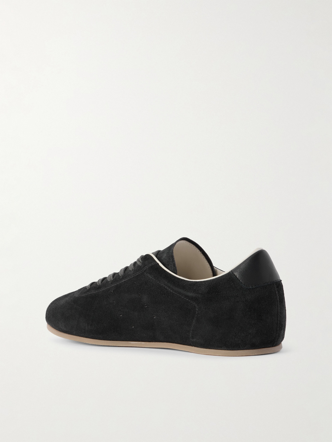 Common Projects Driving Lo Profile Leather-trimmed Suede Sneakers In Black