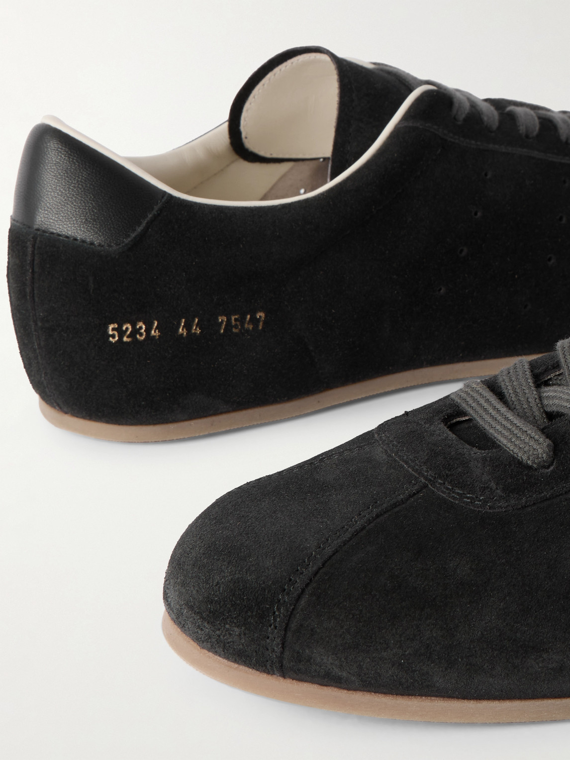 Common Projects Driving Lo Profile Leather-trimmed Suede Sneakers In Black