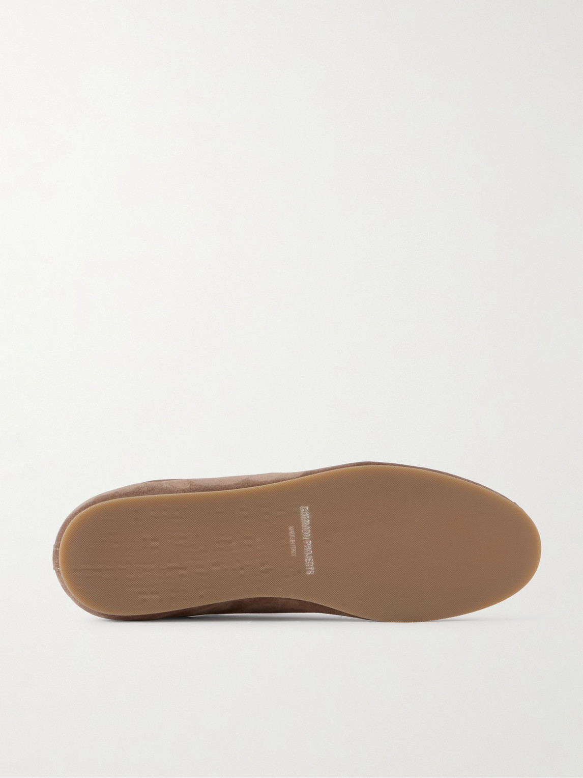 Common Projects Streamlined Suede Sneakers With Perforated Rubber Sole In Brown