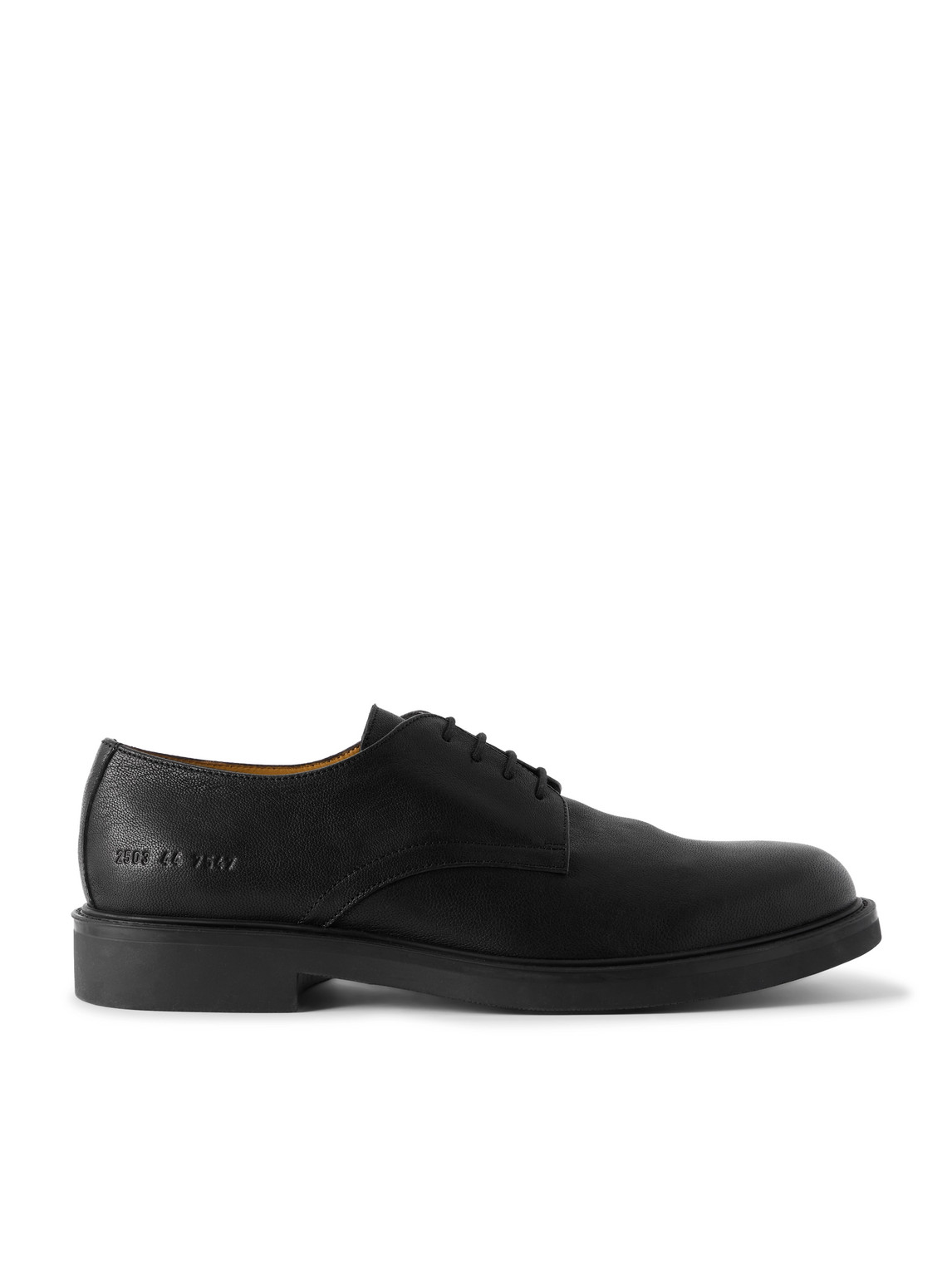 Common Projects Officer's Leather Derby Shoes In Black