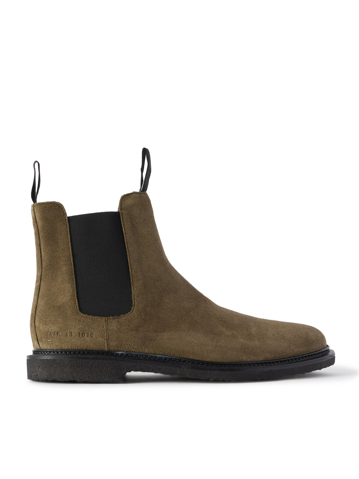 Common Projects Waxed-suede Chelsea Boots In Green