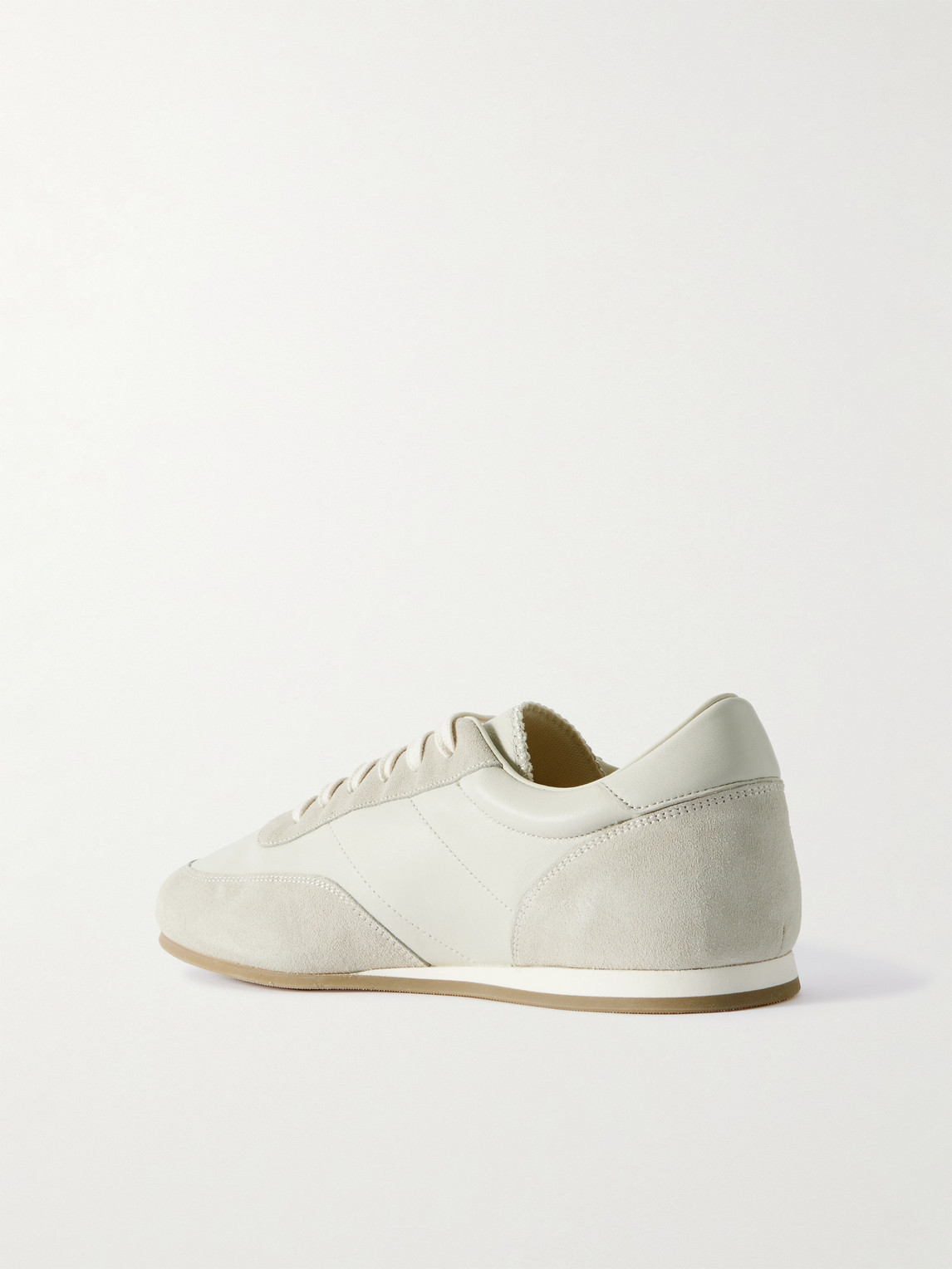 Common Projects Minimal Runner Suede-trimmed Leather Sneakers In White