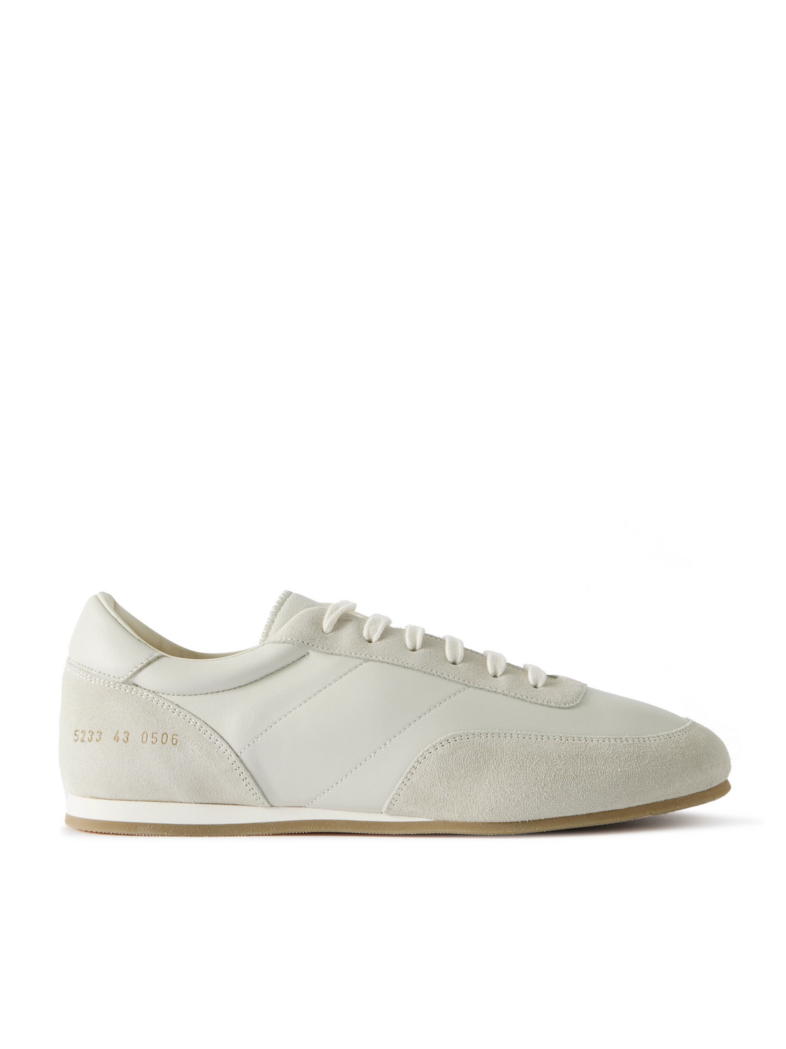 Common Projects Minimal Runner Suede-trimmed Leather Sneakers In White
