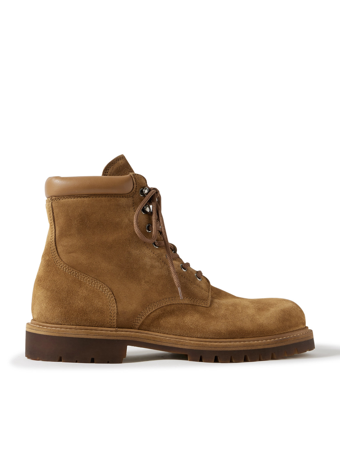 Officine Creative Boss 002 Leather-trimmed Suede Boots In Brown