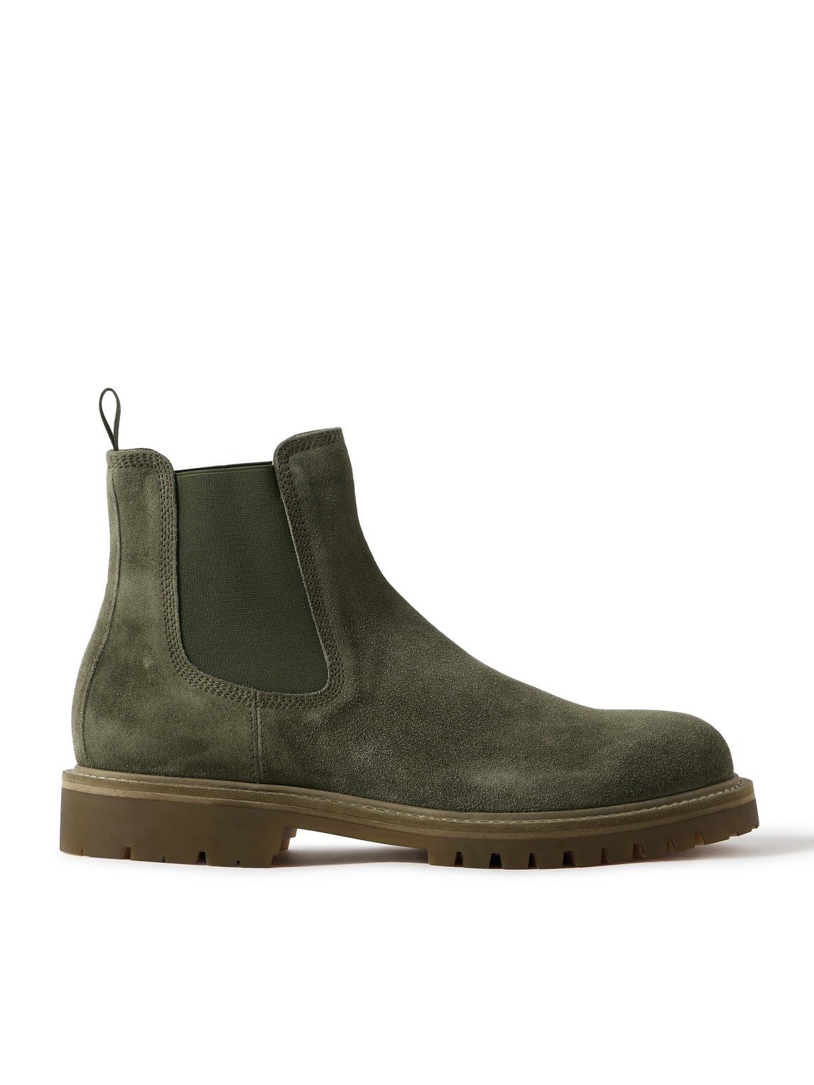 Officine Creative Boss 004 Suede Chelsea Boots In Green