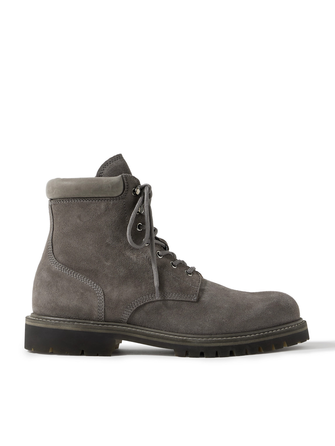 Officine Creative Boss 002 Leather-trimmed Suede Boots In Gray