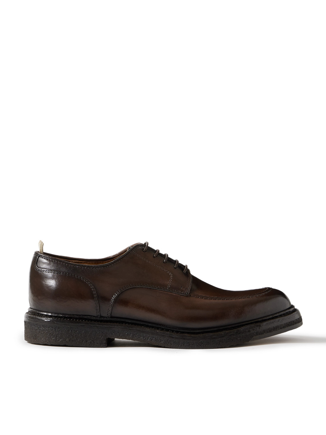Officine Creative Aston Crepe 003 Airbrushed Leather Derby Shoes In Brown