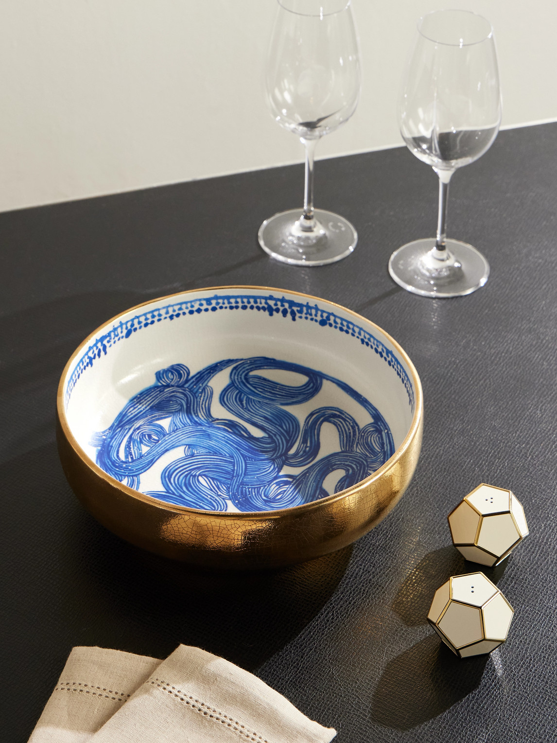 + Ruan Hoffmann Gold-Plated Painted Earthenware Bowl — 2