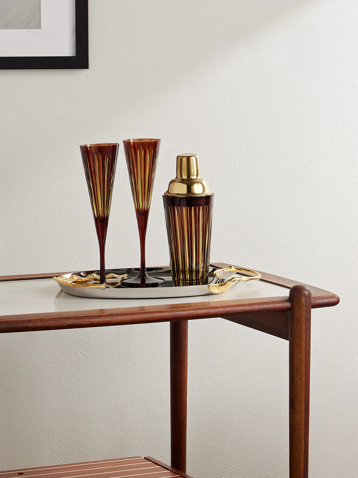 Prism Glass and Gold-Tone Cocktail Shaker — 2