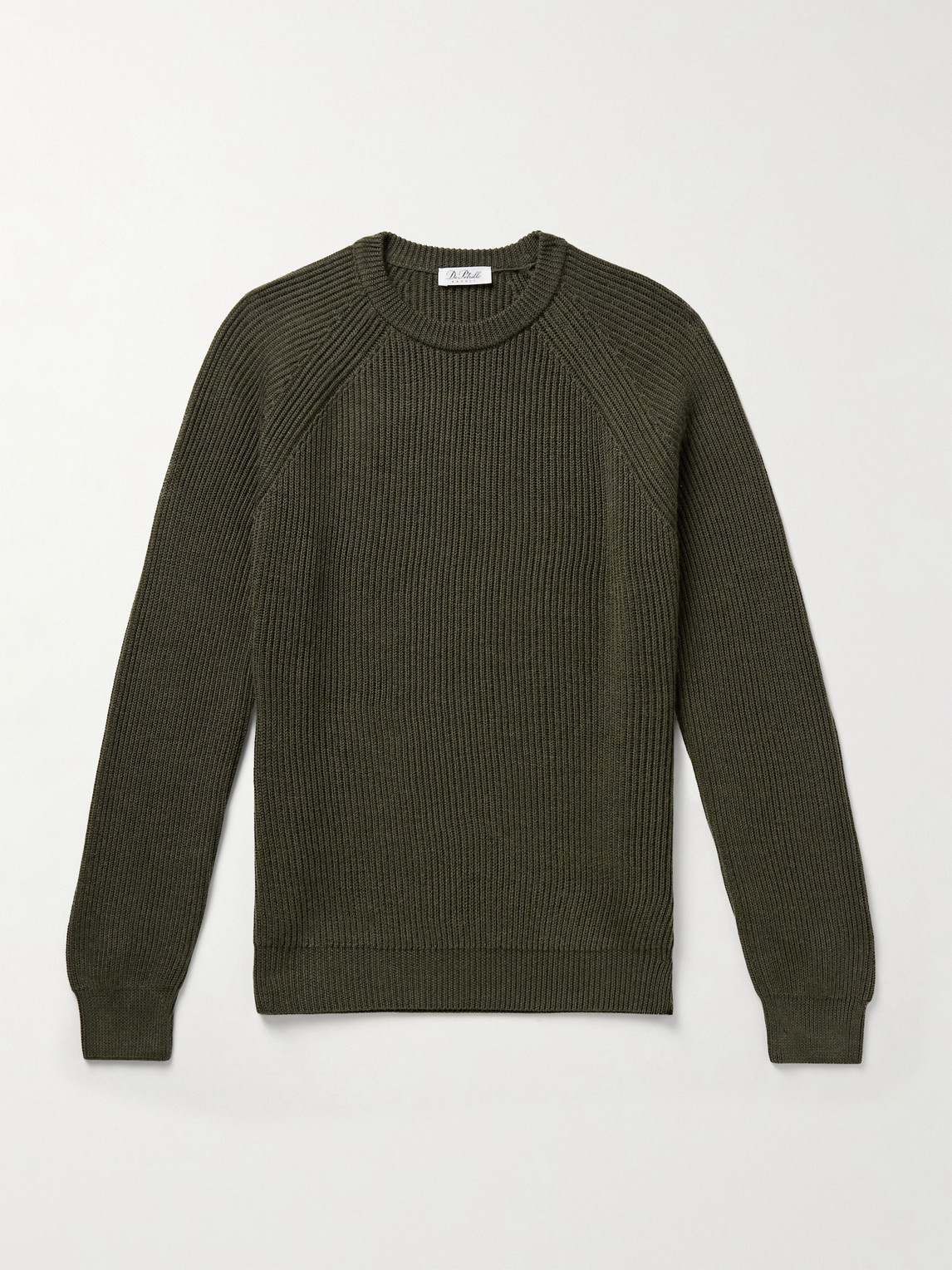 De Petrillo Ribbed Virgin Wool Sweater In Green