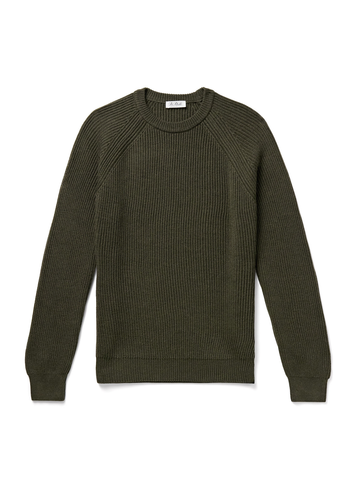 De Petrillo Ribbed Virgin Wool Sweater In Green