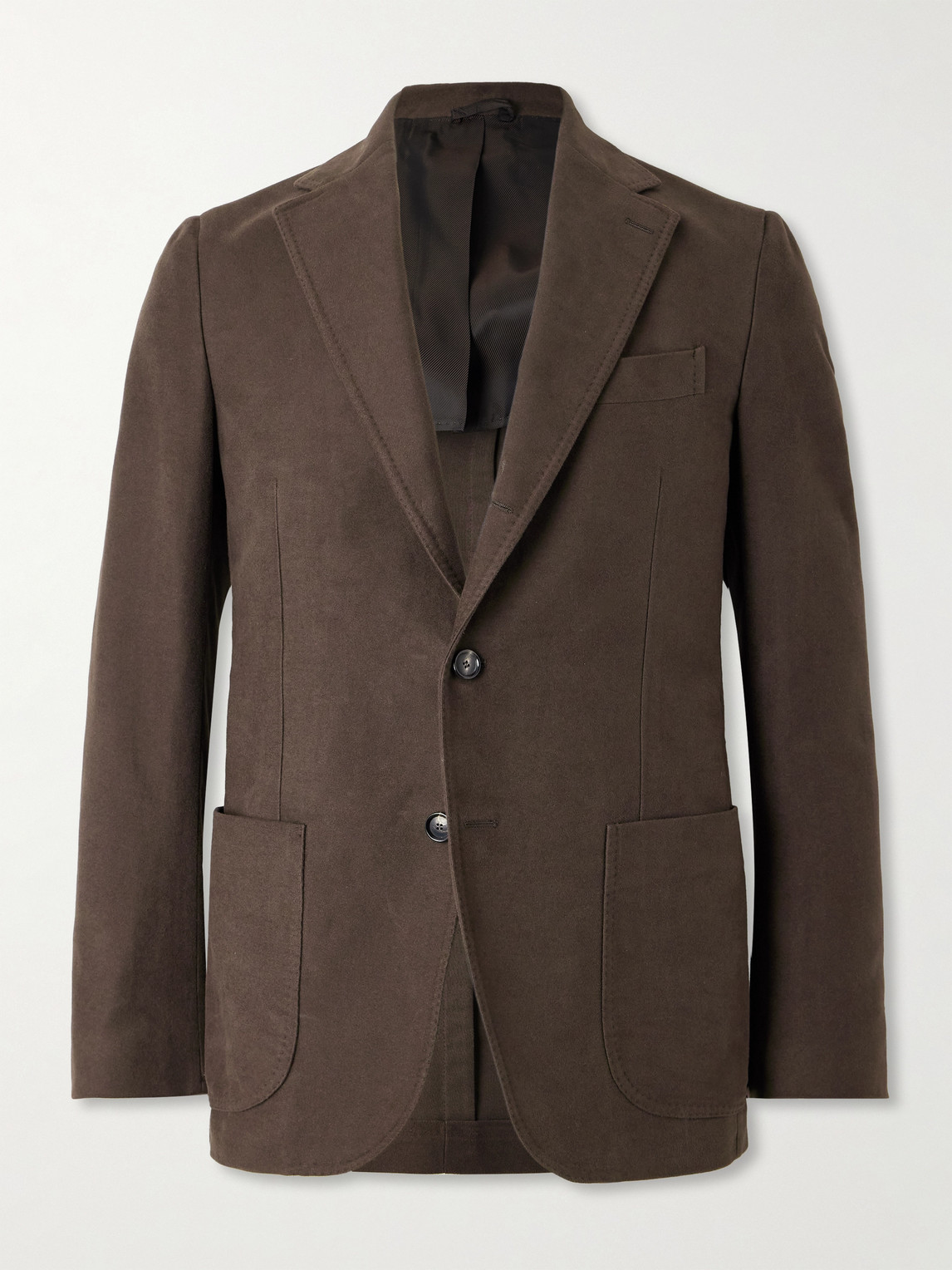 De Petrillo Posillipo Slim-fit Unstructured Cotton Suit Jacket In Brown