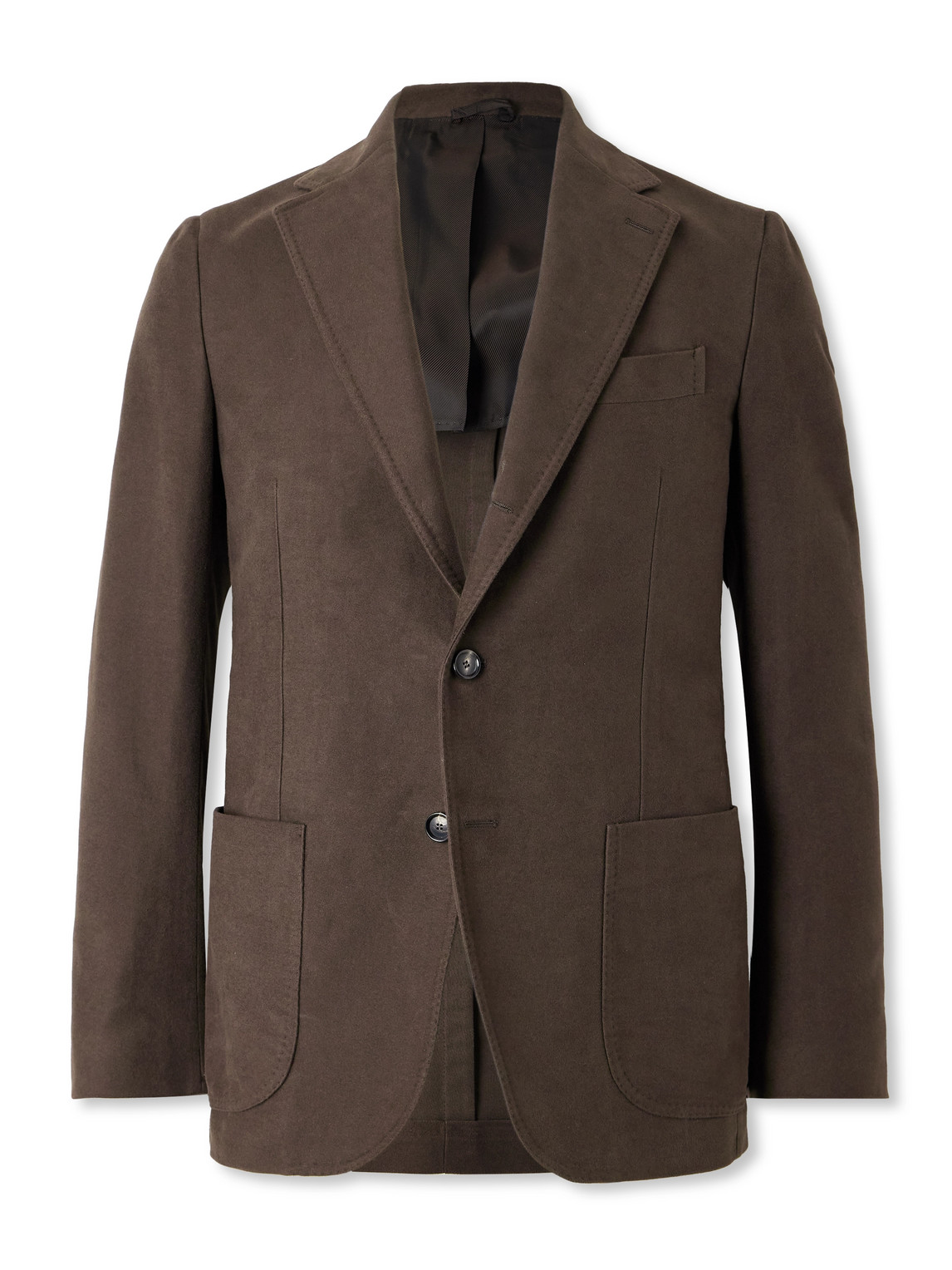 De Petrillo Posillipo Slim-fit Unstructured Cotton Suit Jacket In Brown