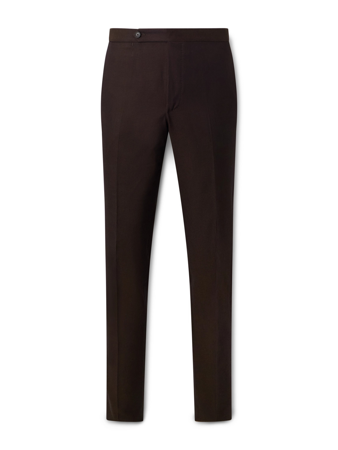 De Petrillo Straight-leg Cotton And Silk-blend Twill Suit Trousers In Brown